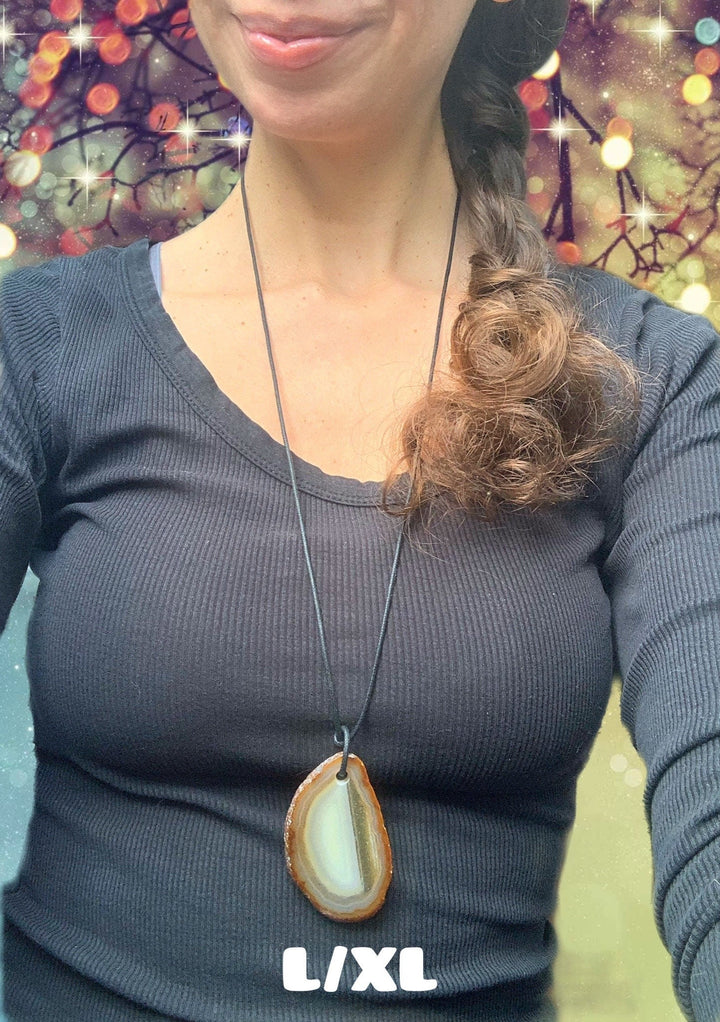 Natur Achat Scheibe Anhänger - SoulGlow - achat, Anhänger, balance