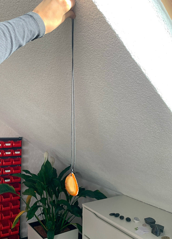 Natur Achat Scheibe Anhänger - SoulGlow - achat, Anhänger, balance