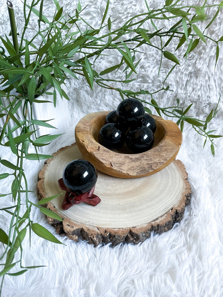 Obsidian Kugel - SoulGlow - balance, geschliffene Form, Kristall