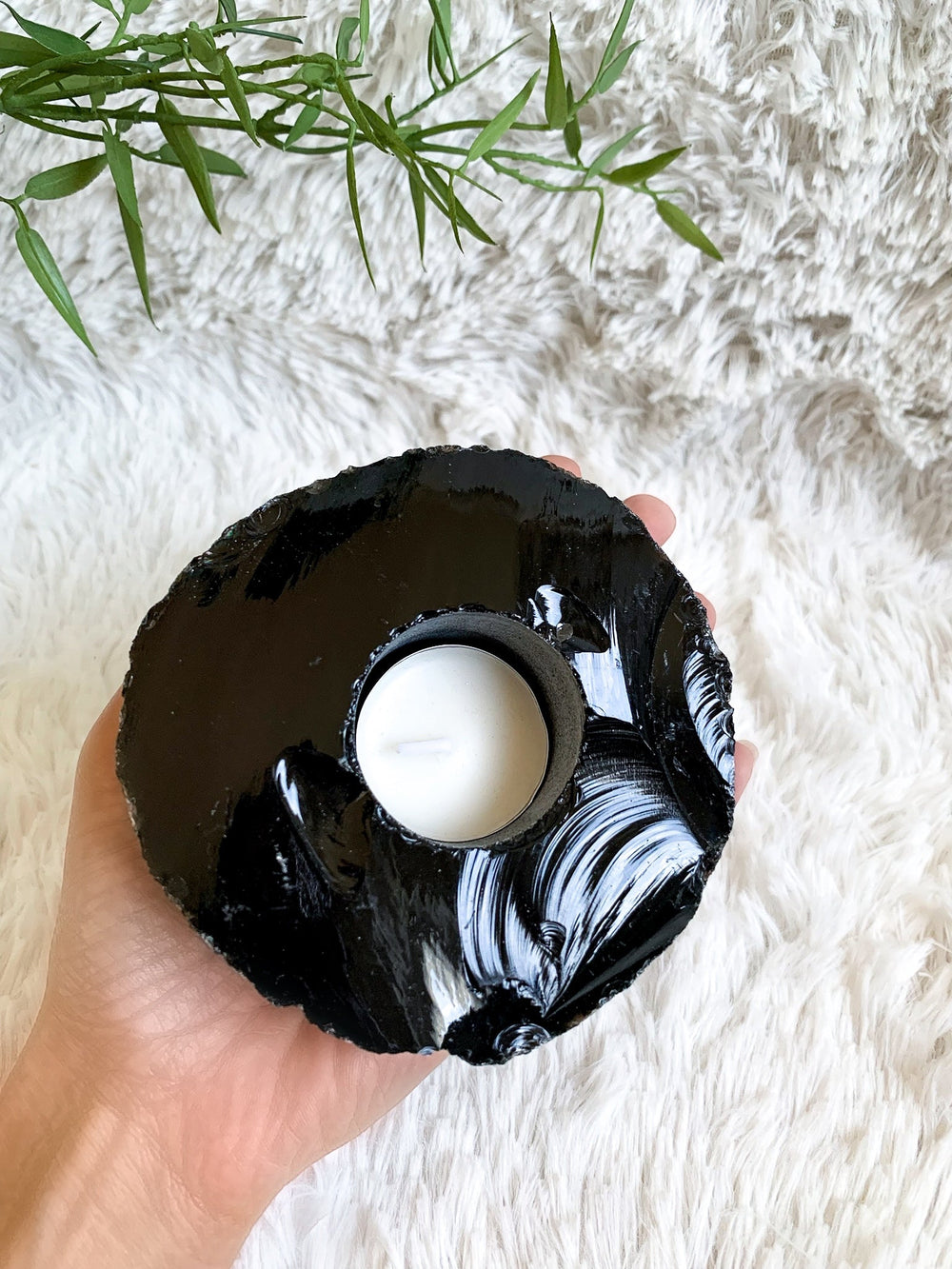 Obsidian Teelichthalter - SoulGlow - Aura, balance, not - on - sale