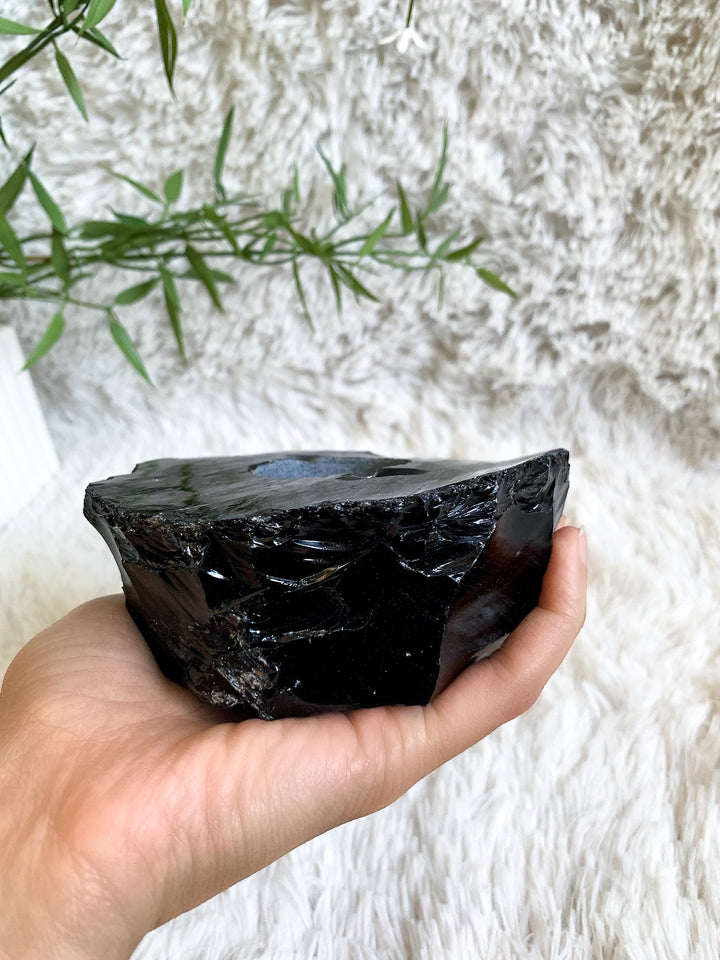 Obsidian Teelichthalter - SoulGlow - Aura, balance, not - on - sale