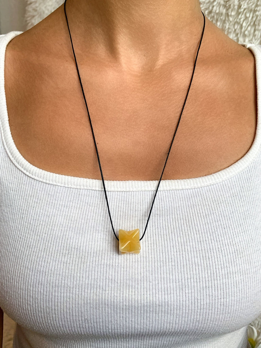 Orangencalcit Merkaba Anhänger - SoulGlow - Anhänger, balance, Energie