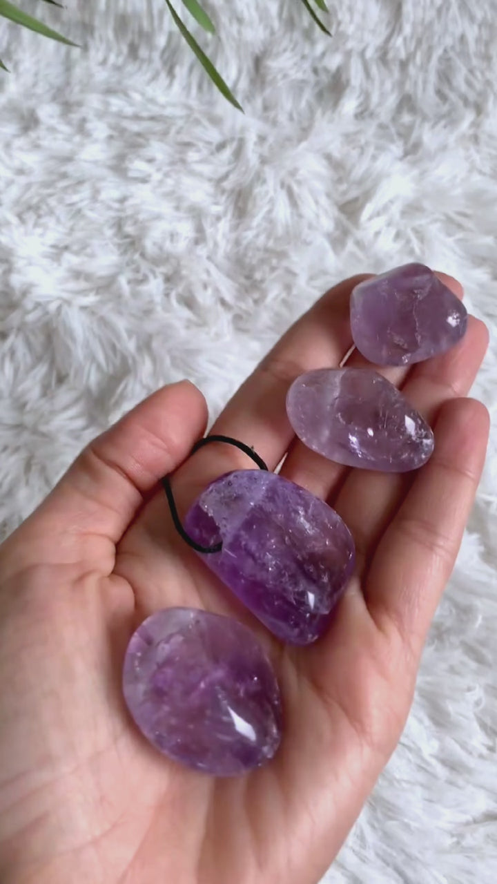 Amethyst Trommelstein Anhänger