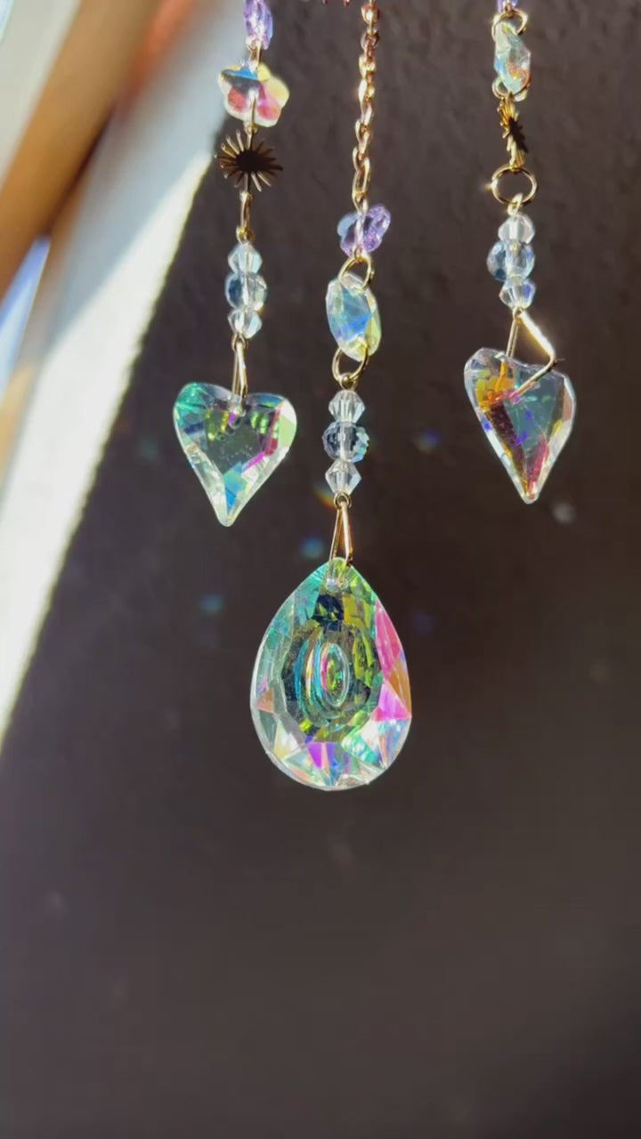Sonnenfänger Halbmond mit Amethyst