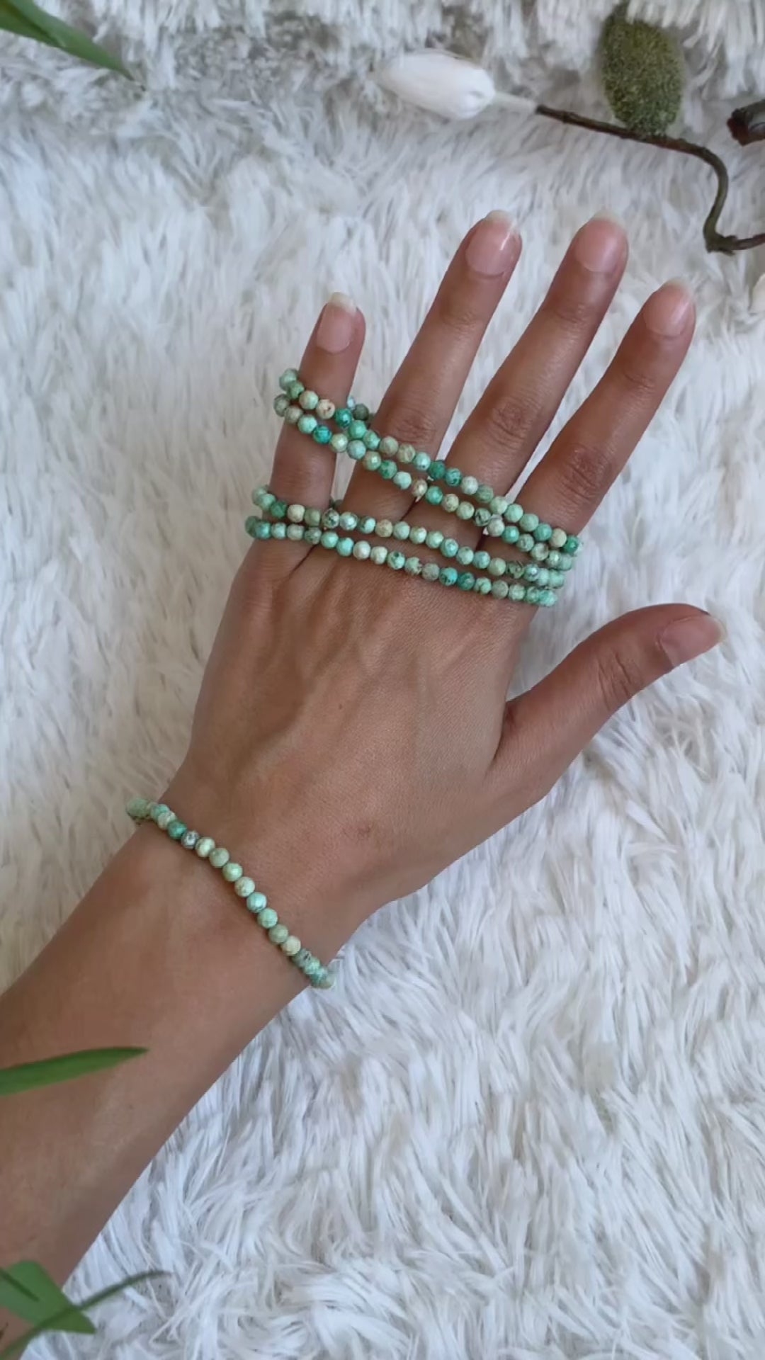 Natur Türkis Armband, facettiert
