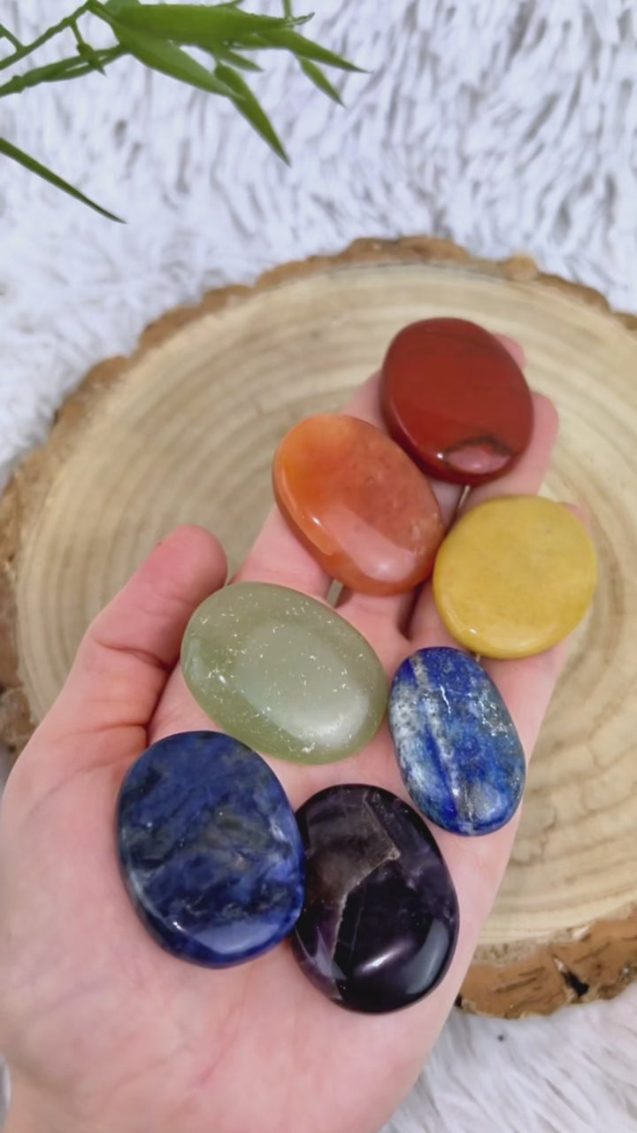 Chakra Stein Set im Samtbeutel