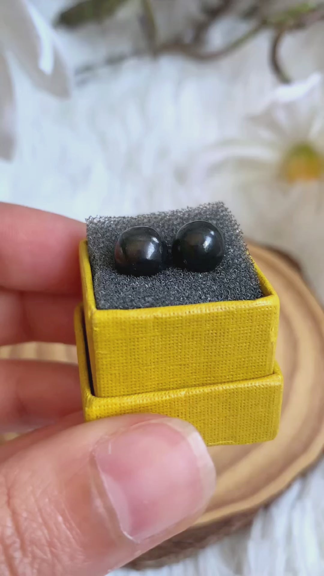 Schungit Ohrstecker | Echtsilber