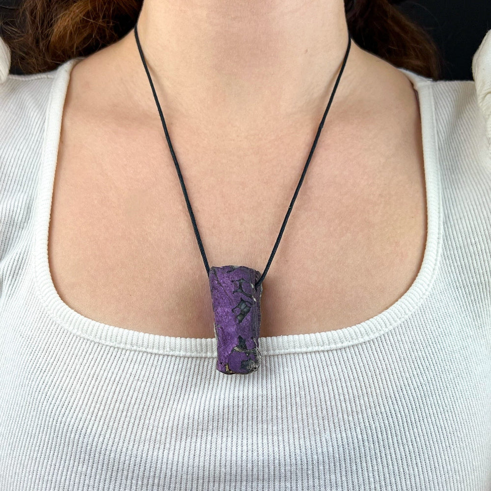 Purpurit Rohstein Anhänger | Unikat - SoulGlow - Anhänger, balance, lila
