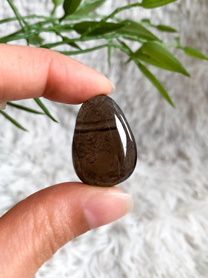 Rauchquarz Anhänger oval - SoulGlow - Anhänger, balance, braun
