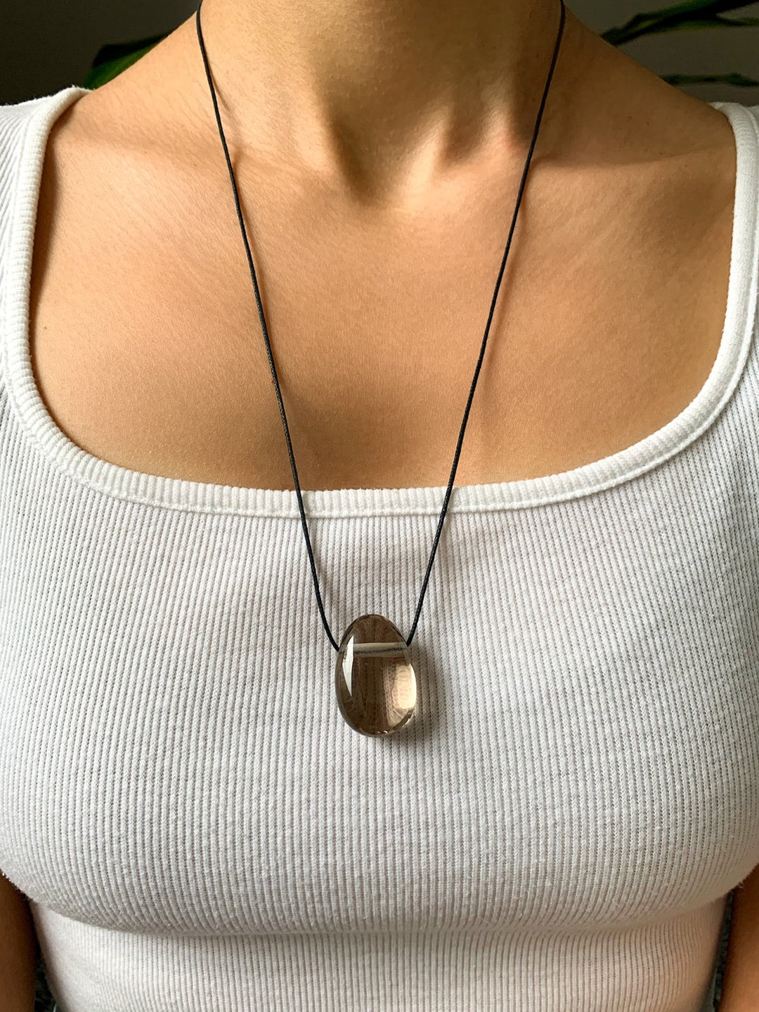 Rauchquarz Anhänger oval - SoulGlow - Anhänger, balance, braun