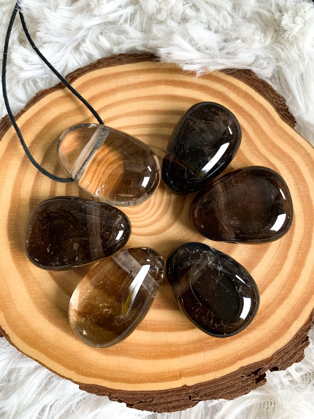 Rauchquarz Anhänger oval - SoulGlow - Anhänger, balance, braun