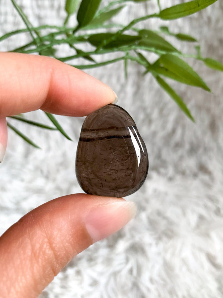 Rauchquarz Anhänger oval - SoulGlow - Anhänger, balance, braun