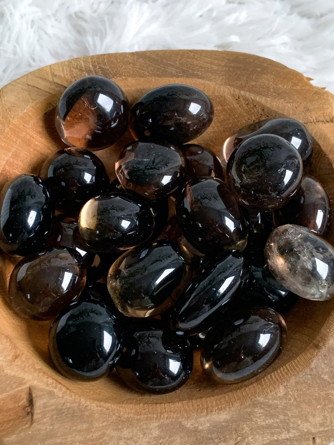 Rauchquarz Trommelsteine - SoulGlow - balance, braun, Getrommelte Heilsteine