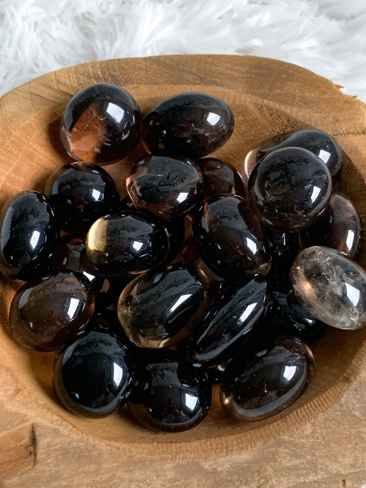 Rauchquarz Trommelsteine - SoulGlow - balance, braun, Getrommelte Heilsteine