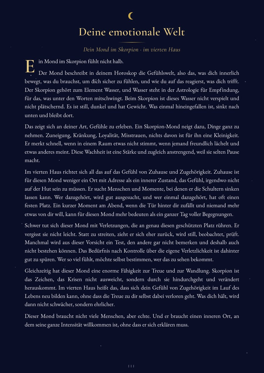 Beispielseite Deine emotionale Welt aus einem persönlichen Mond-Reading