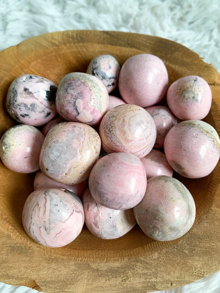 Rhodochrosit Trommelsteine - SoulGlow - balance, Erholung & Wohlbefinden, Kristall