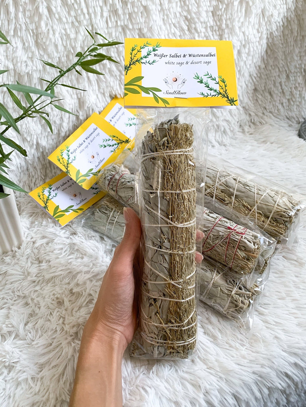 Riesen Bündel Weißer Salbei & Wüstensalbei | Nur Bündel - SoulGlow - Aura, Deko, not - on - sale