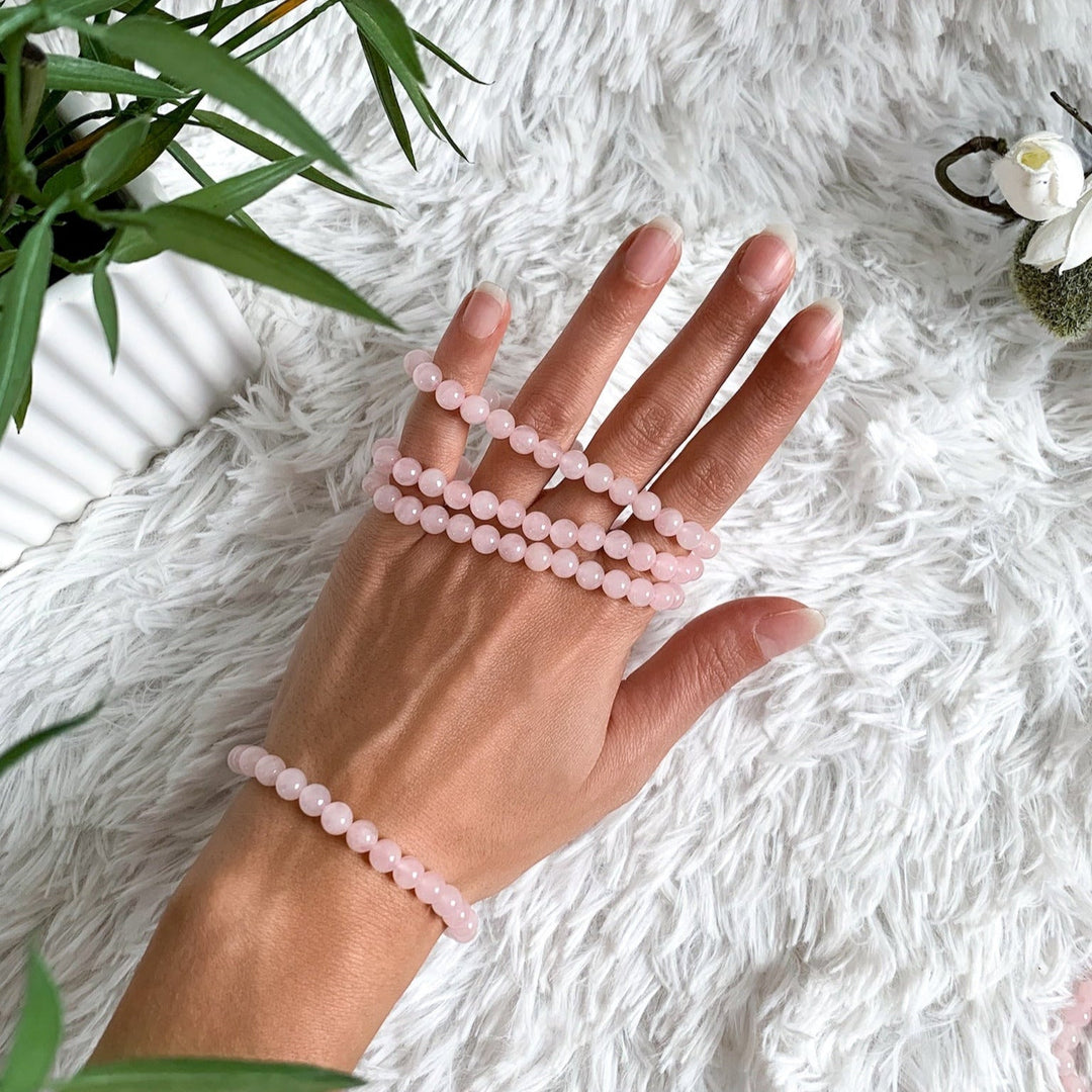 Rosenquarz Armband - SoulGlow - Armband, balance, Kugel Armband