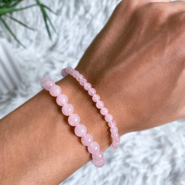 Rosenquarz Armband - SoulGlow - Armband, balance, Kugel Armband
