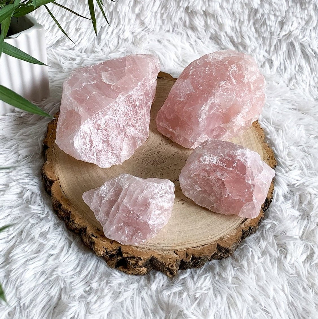 Rosenquarz Rohstein - SoulGlow - _wf_cus, balance, Kristall