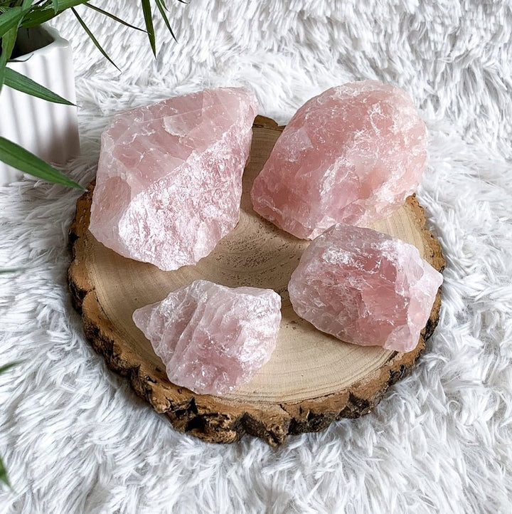 Rosenquarz Rohstein - SoulGlow - _wf_cus, balance, Kristall