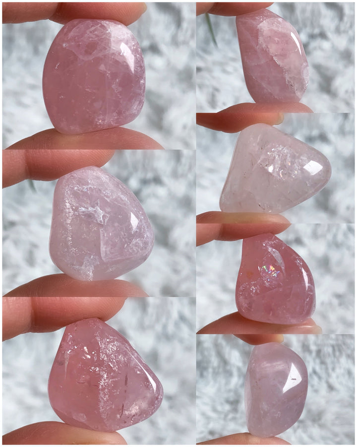 Rosenquarz Trommelsteine - SoulGlow - balance, Kristall, Liebe
