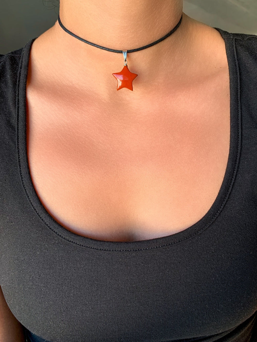 Roter Jaspis Stern Anhänger - SoulGlow - Anhänger mit Öse, balance, Energie