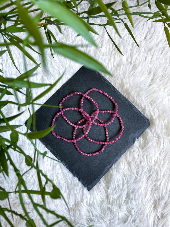 Rosa Turmalin (Rubellit) Armband facettiert - SoulGlow - Armband, balance, Energie