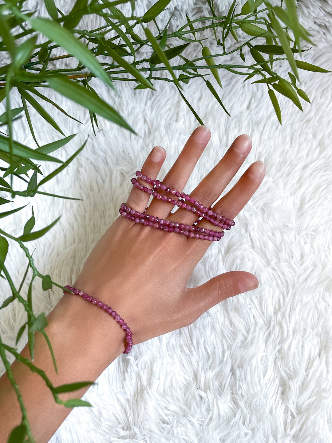 Rosa Turmalin (Rubellit) Armband facettiert - SoulGlow - Armband, balance, Energie
