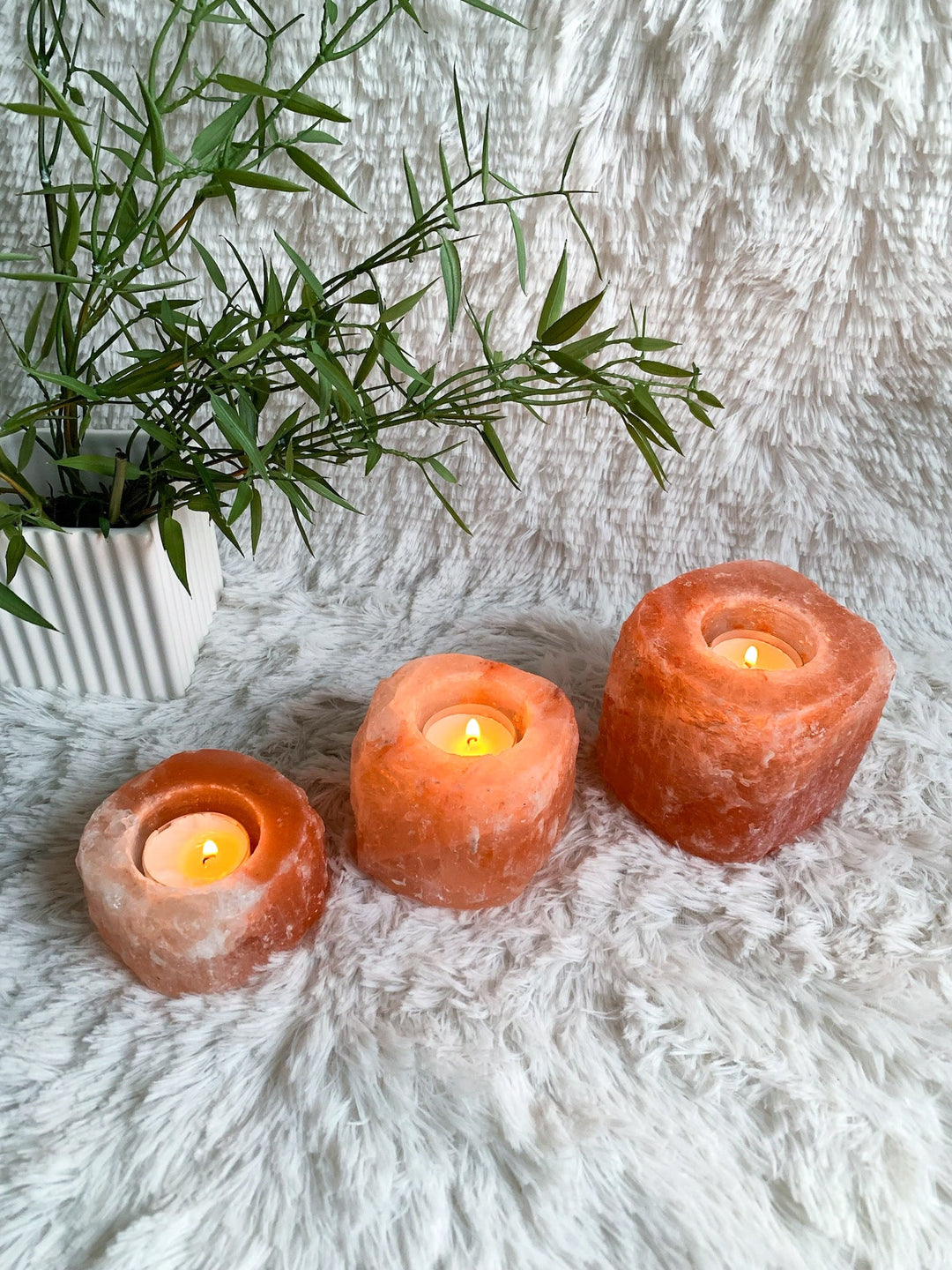 Salzkristall Teelichthalter | S/M/L - SoulGlow - Aura, balance, Geschenk