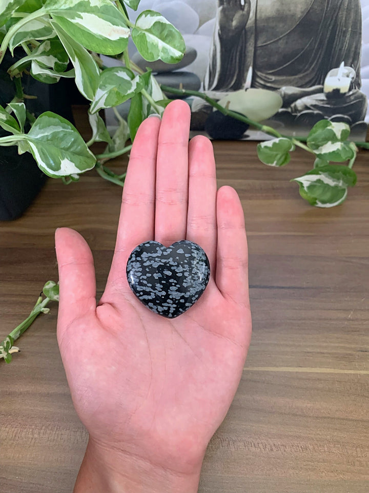 Schneeflocken Obsidian Herz - SoulGlow - _wf_cus, balance, Geschenk