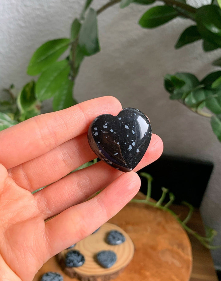 Schneeflocken Obsidian Herz - SoulGlow - _wf_cus, balance, Geschenk