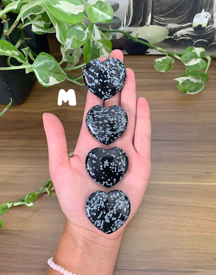 Schneeflocken Obsidian Herz - SoulGlow - _wf_cus, balance, Geschenk