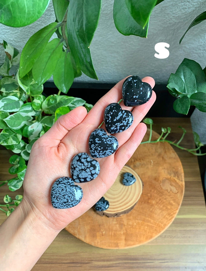 Schneeflocken Obsidian Herz - SoulGlow - _wf_cus, balance, Geschenk