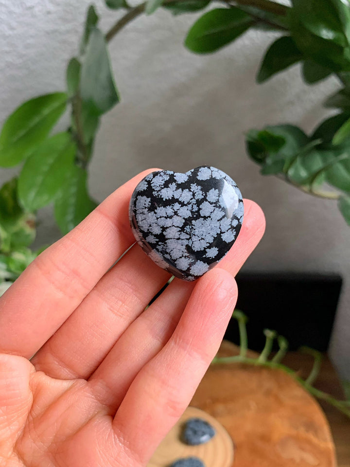 Schneeflocken Obsidian Herz - SoulGlow - _wf_cus, balance, Geschenk