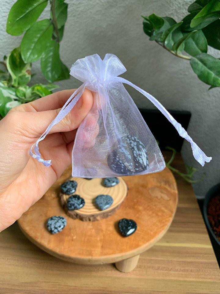 Schneeflocken Obsidian Herz - SoulGlow - _wf_cus, balance, Geschenk