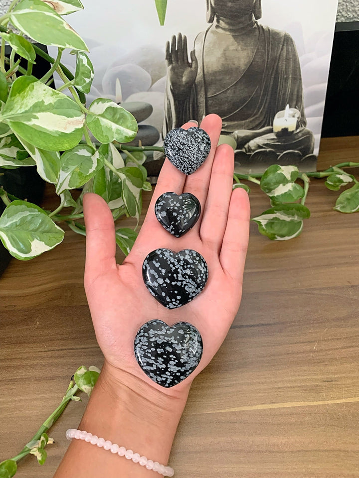 Schneeflocken Obsidian Herz - SoulGlow - _wf_cus, balance, Geschenk