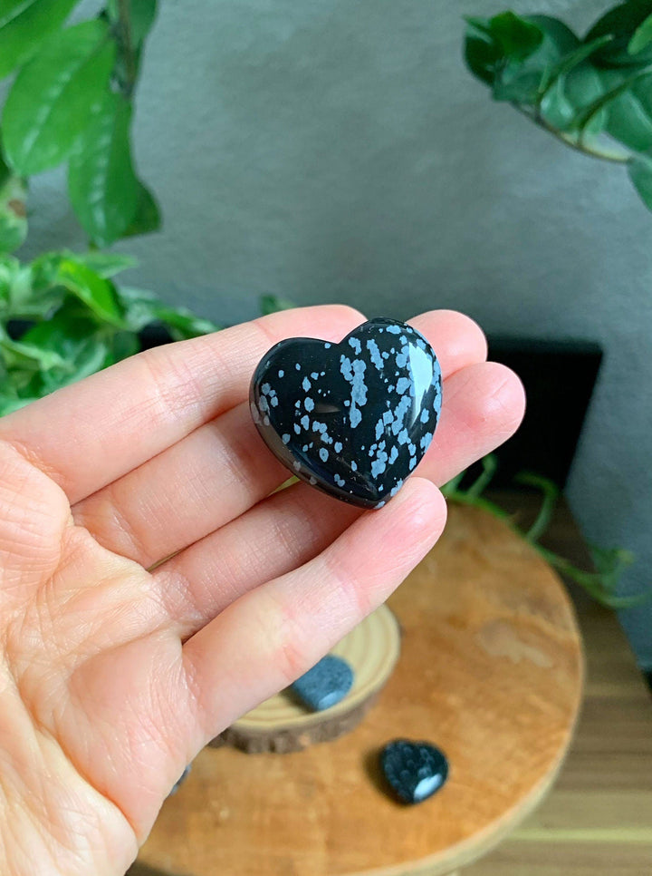 Schneeflocken Obsidian Herz - SoulGlow - _wf_cus, balance, Geschenk