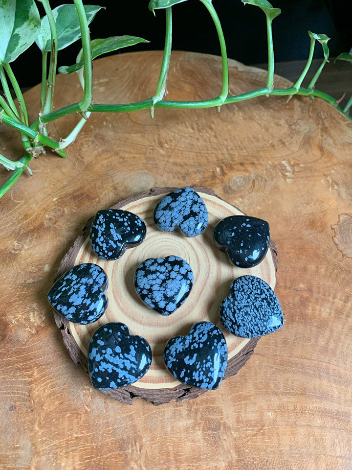 Schneeflocken Obsidian Herz - SoulGlow - _wf_cus, balance, Geschenk