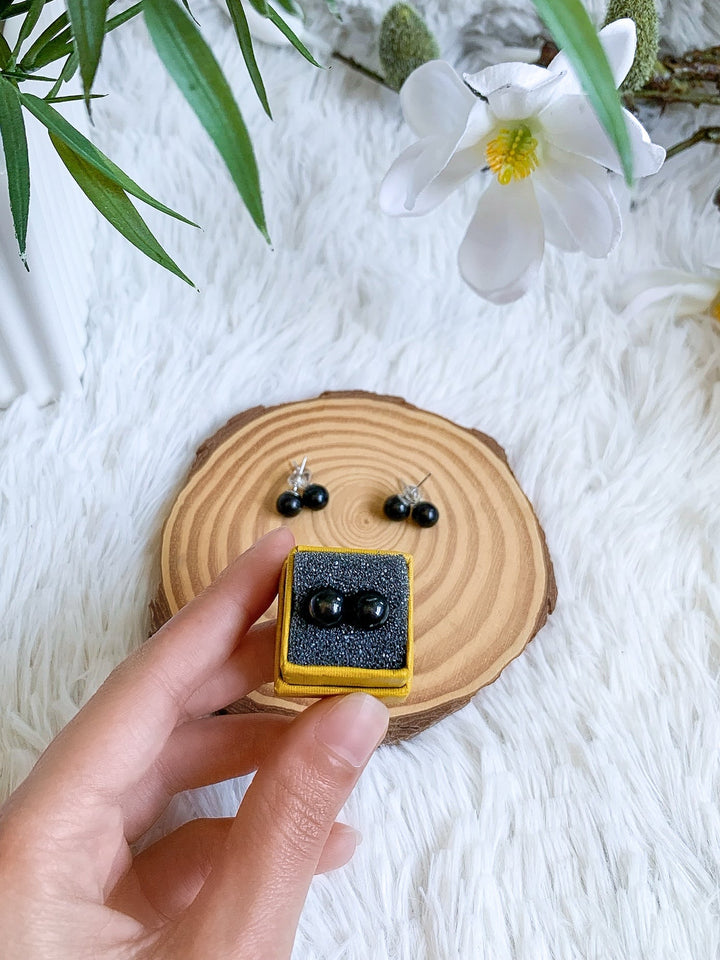 Schungit Ohrstecker | Echtsilber - SoulGlow - balance, Echtsilber, Geschenk