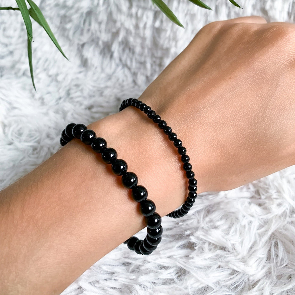 Schwarzer Turmalin Armband, Schörl - SoulGlow - Armband, balance, Erholung & Wohlbefinden
