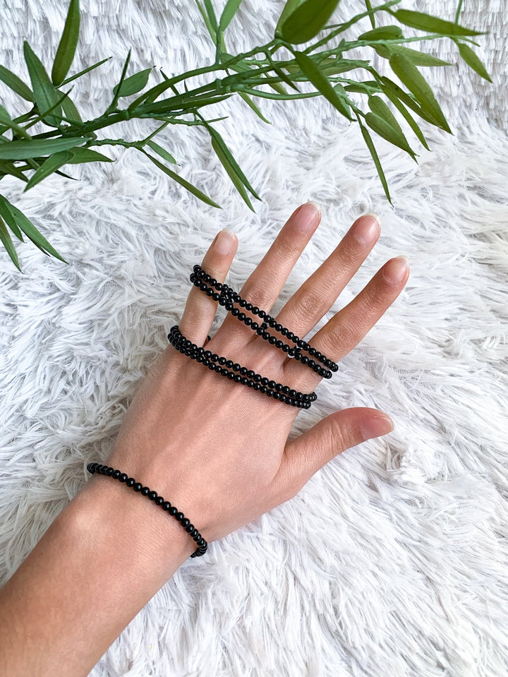 Schwarzer Turmalin Armband, Schörl - SoulGlow - Armband, balance, Erholung & Wohlbefinden