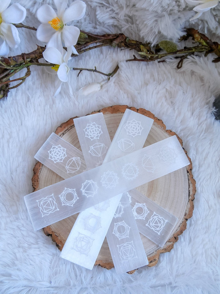 Selenit Chakra Lade Platte - SoulGlow - Aura, balance, Chakra