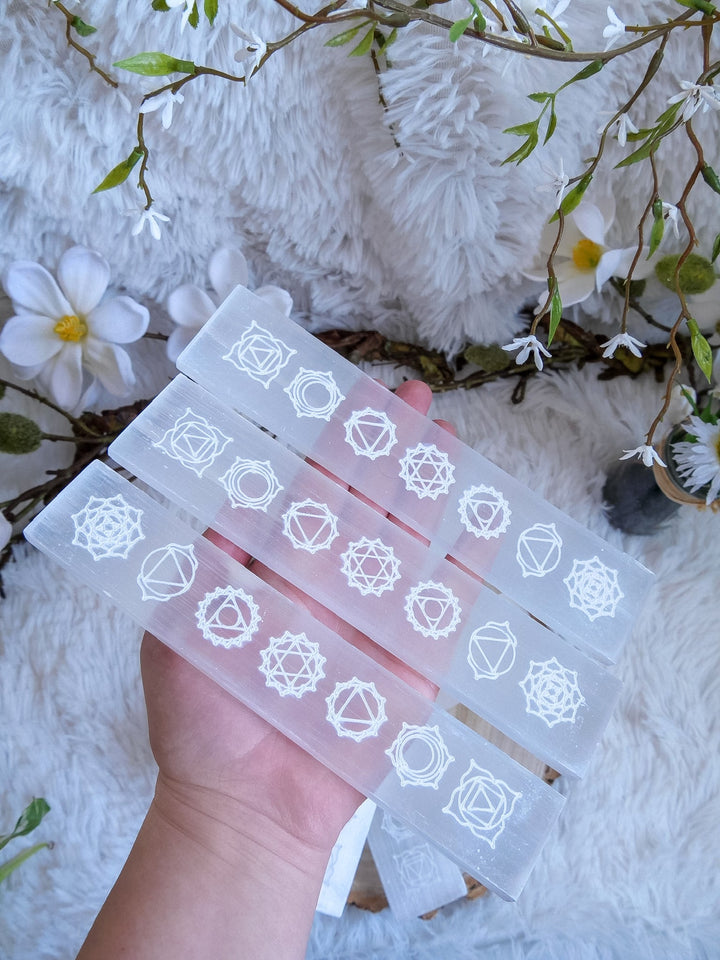Selenit Chakra Lade Platte - SoulGlow - Aura, balance, Chakra