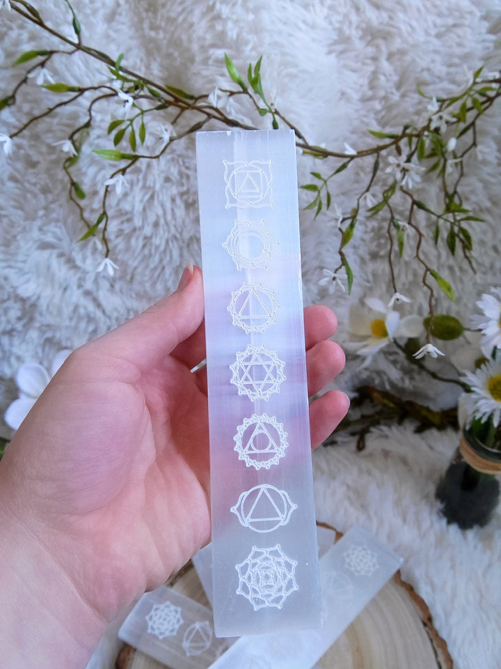 Selenit Chakra Lade Platte - SoulGlow - Aura, balance, Chakra