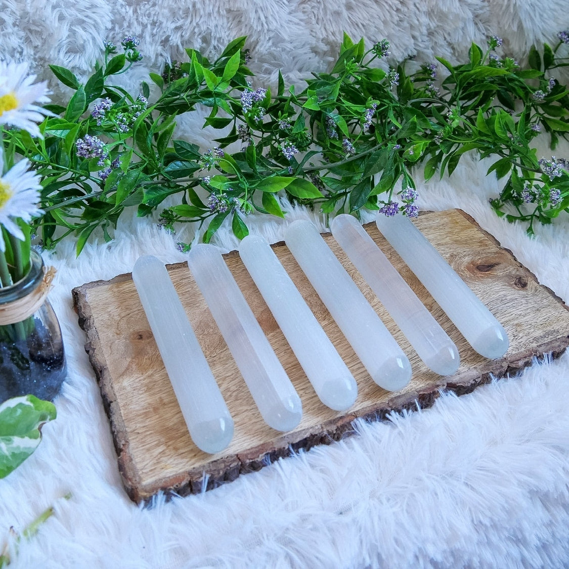 NKlaus Selenit Stab 15 X 2 Cm – Für Meditation, Aura-Reinigung & Chakra-Ausgleich, Naturstein Aus Marokko