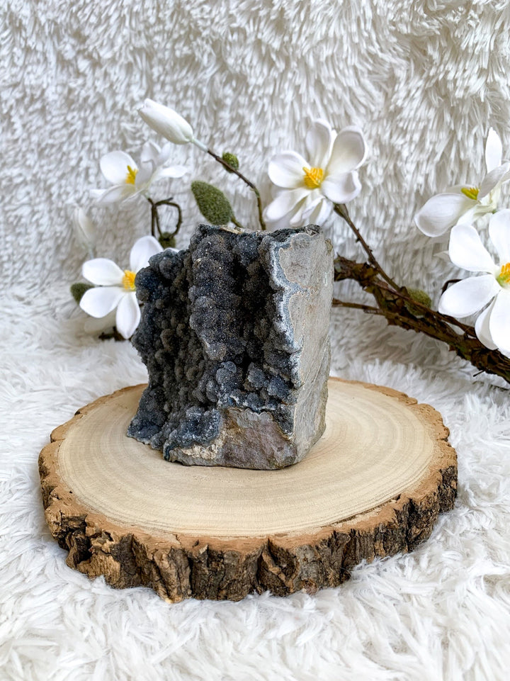 Seltene Amethyst Geode grau/blau Unikat 1,1Kg - SoulGlow - Amethyst, Amethyst Druse, Aura