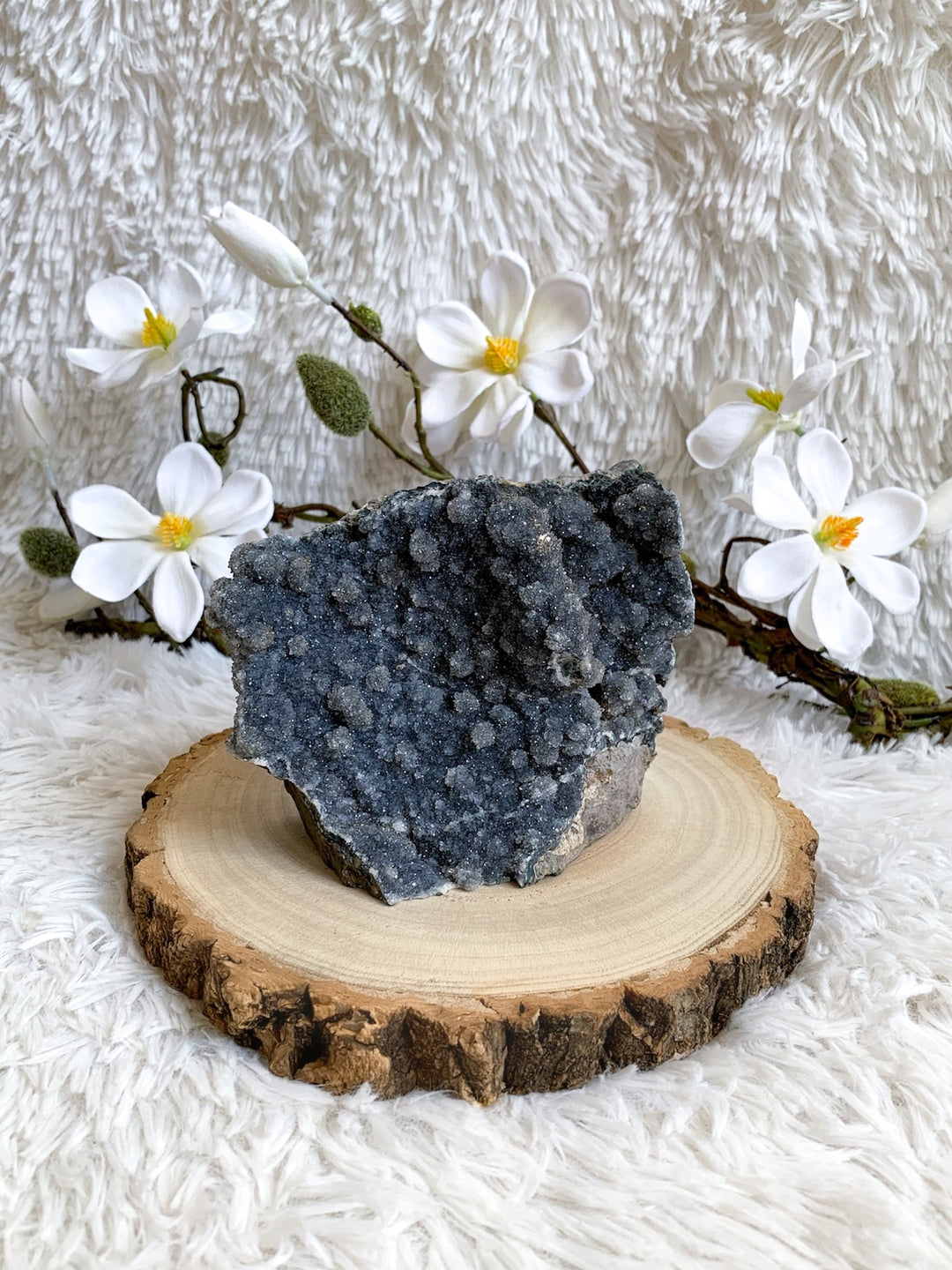 Seltene Amethyst Geode grau/blau Unikat 1,1Kg - SoulGlow - Amethyst, Amethyst Druse, Aura