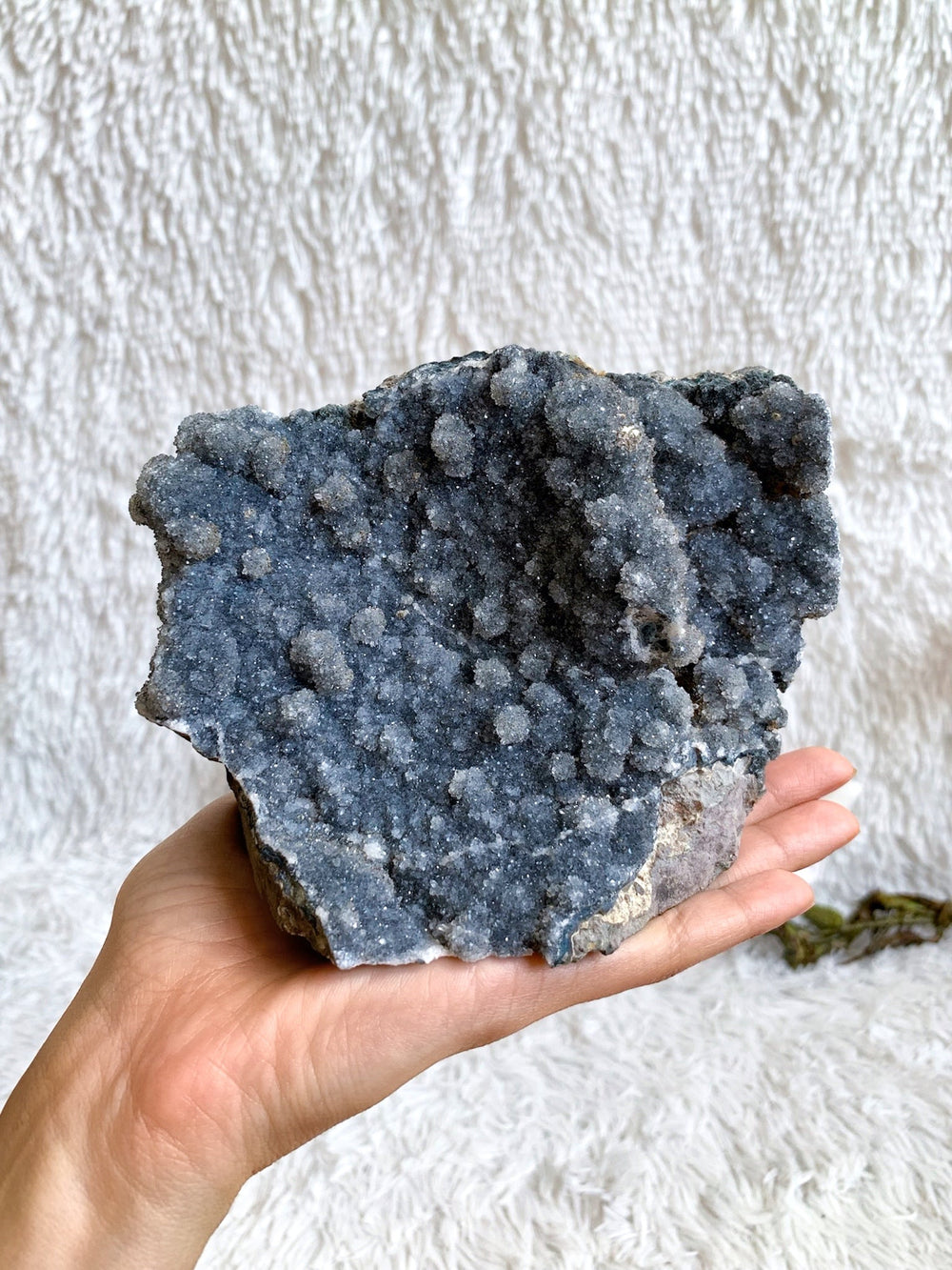 Seltene Amethyst Geode grau/blau Unikat 1,1Kg - SoulGlow - Amethyst, Amethyst Druse, Aura