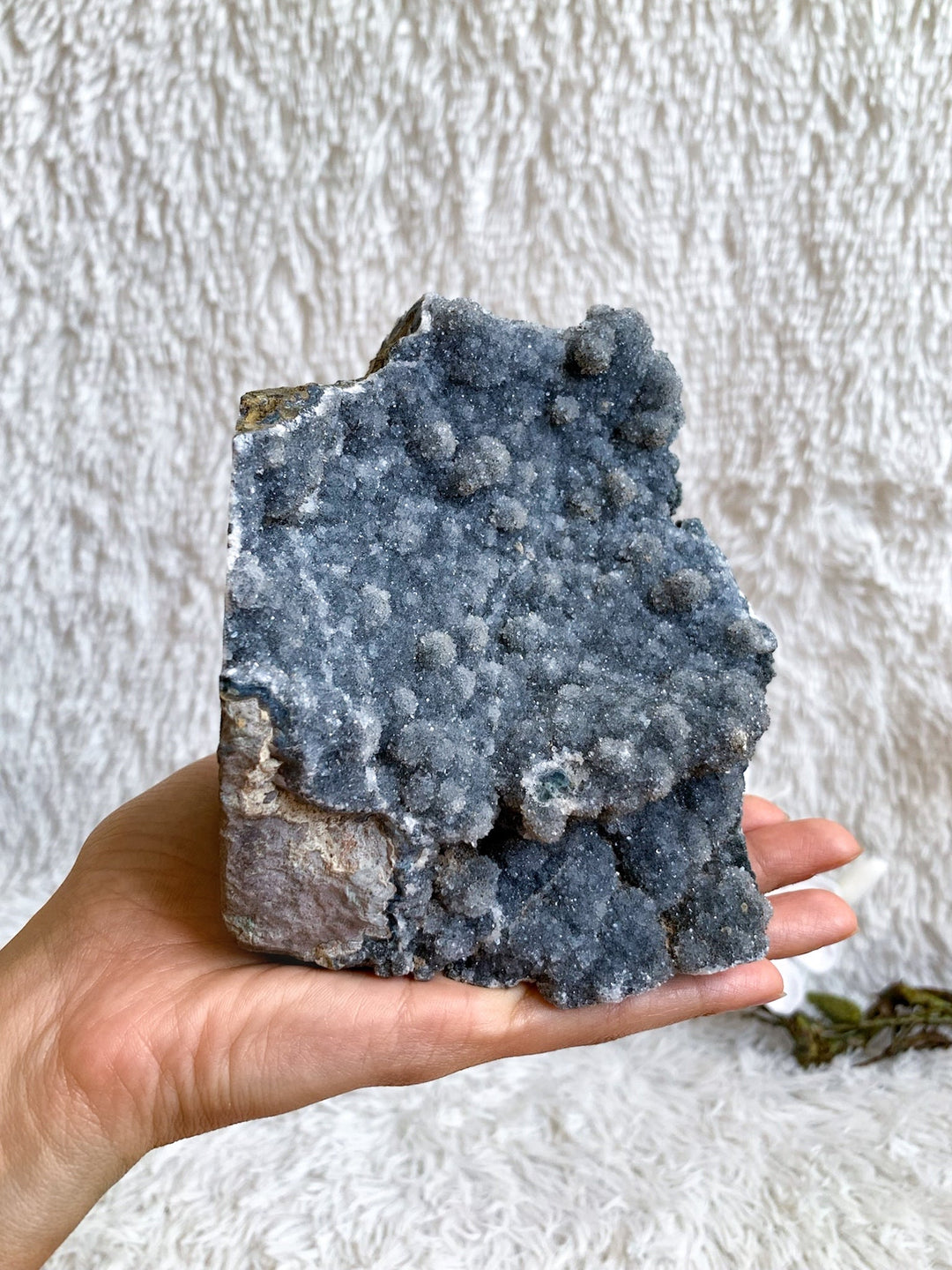 Seltene Amethyst Geode grau/blau Unikat 1,1Kg - SoulGlow - Amethyst, Amethyst Druse, Aura